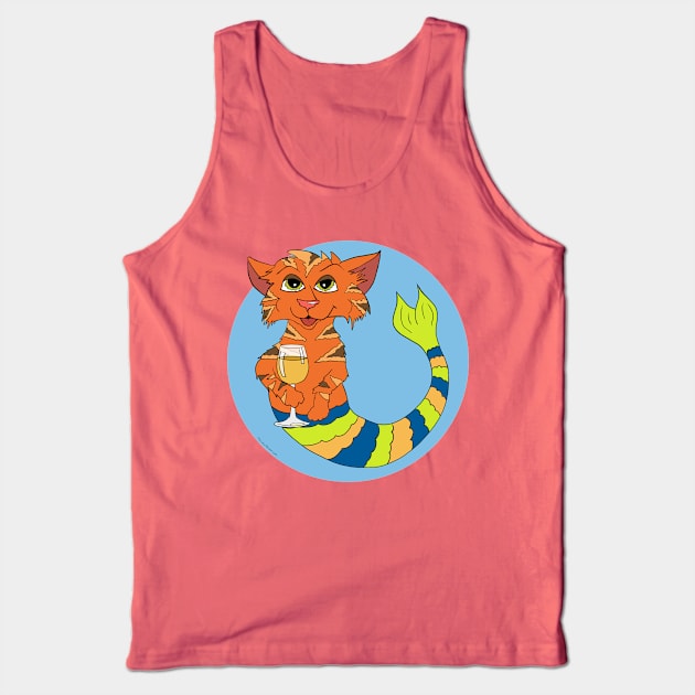 Chewy the Orange Tabby Purrmaid Tank Top by abrushwithhumor